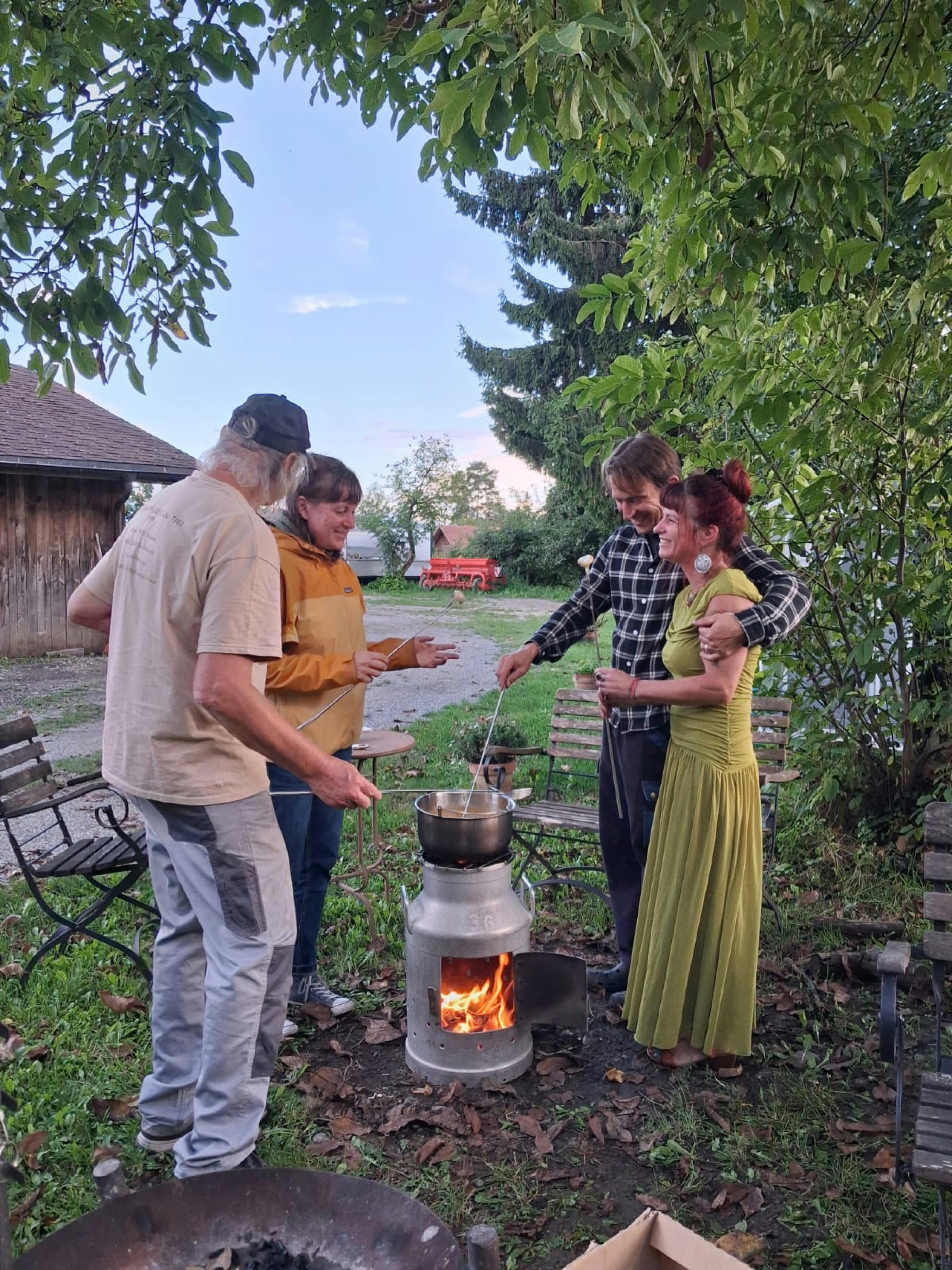 Fondue aus der Milchkanne